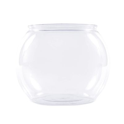 DecorFest Elegant Clear Plastic Fish Bowl 1.4 Gallon, Multi-Purpose Plant Terrarium, House Decor Display Snack Container for Events and Parties - Pack of 18