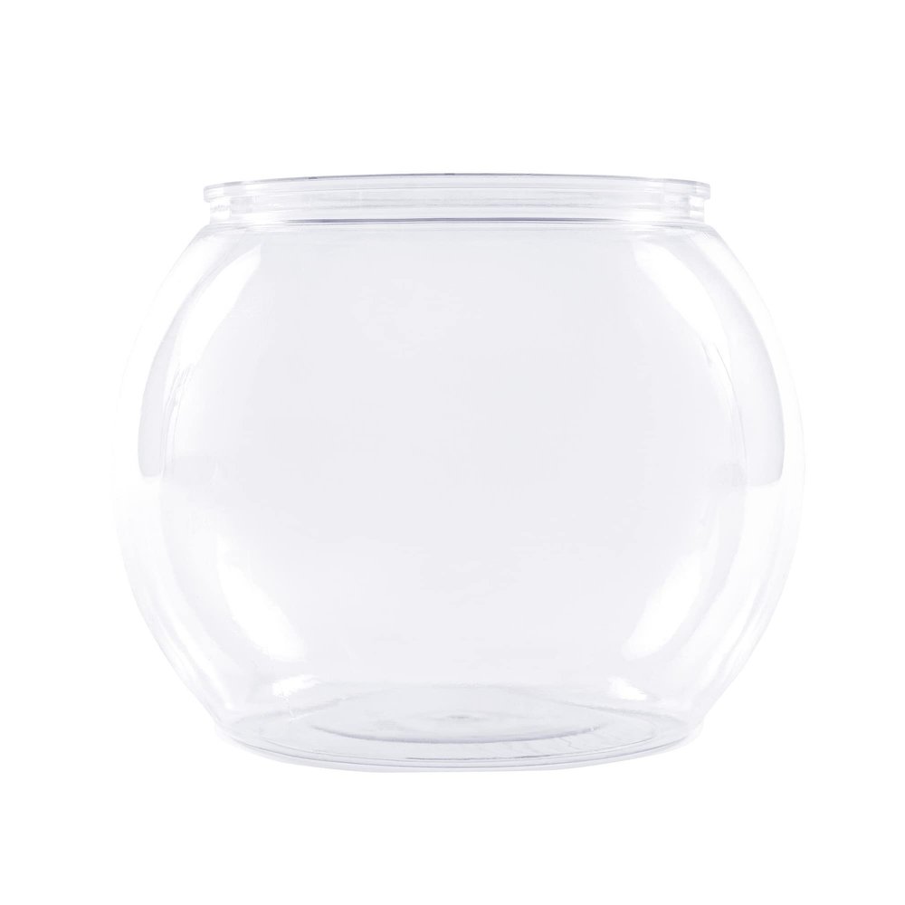 DecorFest Elegant Clear Plastic Fish Bowl 1.4 Gallon, Multi-Purpose Plant Terrarium, House Decor Display Snack Container for Events and Parties - Pack of 18