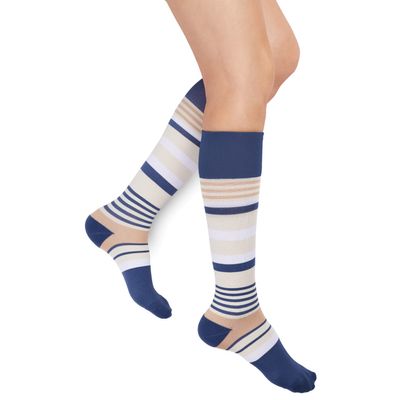 Rejuva Motley Stripe 20-30 mmHg Graduated Compression Socks for Men & Women