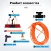Water Fed Pole Kit,Water Fed Brush Telescopic Extension Pole Cleaning Kit for Cleaning Window Solar Panels, Water Fed Pole Kit with 4-Hole Water Fed Brush Head Red (Size : 18FT/5.4M) view 2