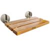 20 Inch Teak Folding Shower Bench Wall Mounted,Fold Down Shower Seat for Shower Space, Home Care Folding Teak Wood Seat for Shower, Elderly, Adults, Pregnants,Stainless Steel Frame Maximum Load 440lb view 1