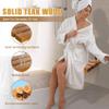 20 Inch Teak Folding Shower Bench Wall Mounted,Fold Down Shower Seat for Shower Space, Home Care Folding Teak Wood Seat for Shower, Elderly, Adults, Pregnants,Stainless Steel Frame Maximum Load 440lb view 4