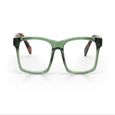 eyebobs Number Cruncher Premium Blue Light Reading Glasses for Women and Men | Rectangle Blue Light Blocking Computer Glasses | Green Crystal Front with Tortoise Temples | 3.00