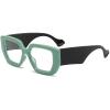 AIEYEZO Thick Frame Blue Light Glasses Men Women, Fashion Square Computer Eyeglass Anti Eyestrain & Prevent Headache (Green & Black) view 1