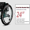 24inch Wheelchair Rear Wheel Replacement Wheels Parts, Electric Wheelchair Rear Wheels Accessories, Non-Pneumatic Solid Tires, Steel Wire Hubs, Key Width: 6mm (1/4"), 1 Pair view 3