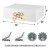 GoooodGift Extra Large White Gift Box 19x16x6 Inches, Gift Boxes with Ribbon, Gift Box with Lid Magnetic Closure, Groomsman Proposal Box, Rectangle Collapsible Boxes for Wedding Dress(Glossy White) view 3