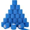 24 Pack Self Adhesive Cohesive Bandage Wrap, 2 x 5 Yards Blue Athletic Tape Pre Wrap Elastic Medical Tape Non Woven Bandage Rolls Vet Wrap for First Aid Medical, Sports, Knee, Ankle, Wrist Sprains view 1
