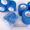 24 Pack Self Adhesive Cohesive Bandage Wrap, 2 x 5 Yards Blue Athletic Tape Pre Wrap Elastic Medical Tape Non Woven Bandage Rolls Vet Wrap for First Aid Medical, Sports, Knee, Ankle, Wrist Sprains view 2