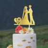 Mrs And Mrs Birthday Cupcake Topper Hearts Pet Dogs Cats Wood Cupcake Topper Picks Wedding Birthday Cake Bunting Decor Custom Glitter Gold Cake Topper for Anniversary Engagement Cake Party Decoration view 4