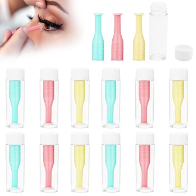 12Pcs Soft Contact Lens Remover Tool, Contact Lens Applicator Contact Remover with Plastic Bottle, Eye Contact Remover Tool Contact Plunger for Hard Contacts Soft Scleral Lenses(Pink Yellow Green)