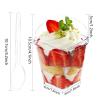 Wiaregom 50 Count 5OZ Dessert Cups with Lids and Spoons Square Plastic Dessert Cups Clear Parfait Appetizer Mini Bowls for Tasting Party Desserts Mousse Ice Cream view 2