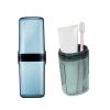 Travel Toileting Cup, Transparent Mouthwash Cup, Portable Toothbrush Case with Cover, Bathroom Toiletries Toothpaste Toothbrush Storage Box for Travel Camping Home School Business Trip view 1