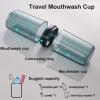 Travel Toileting Cup, Transparent Mouthwash Cup, Portable Toothbrush Case with Cover, Bathroom Toiletries Toothpaste Toothbrush Storage Box for Travel Camping Home School Business Trip view 2