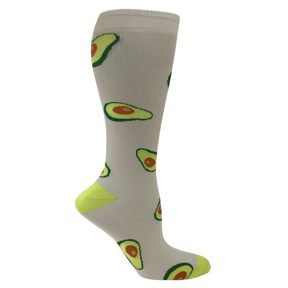 Prestige Medical 12" Premium Knit Compression Socks, Avocados on Grey