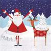 AM Dcor 20 Count 3-Ply Luncheon Paper Napkins for Holiday Dinner Party Decorative Decoupage - 13" x 13" (Unfolded) Santa and Reindeer view 3