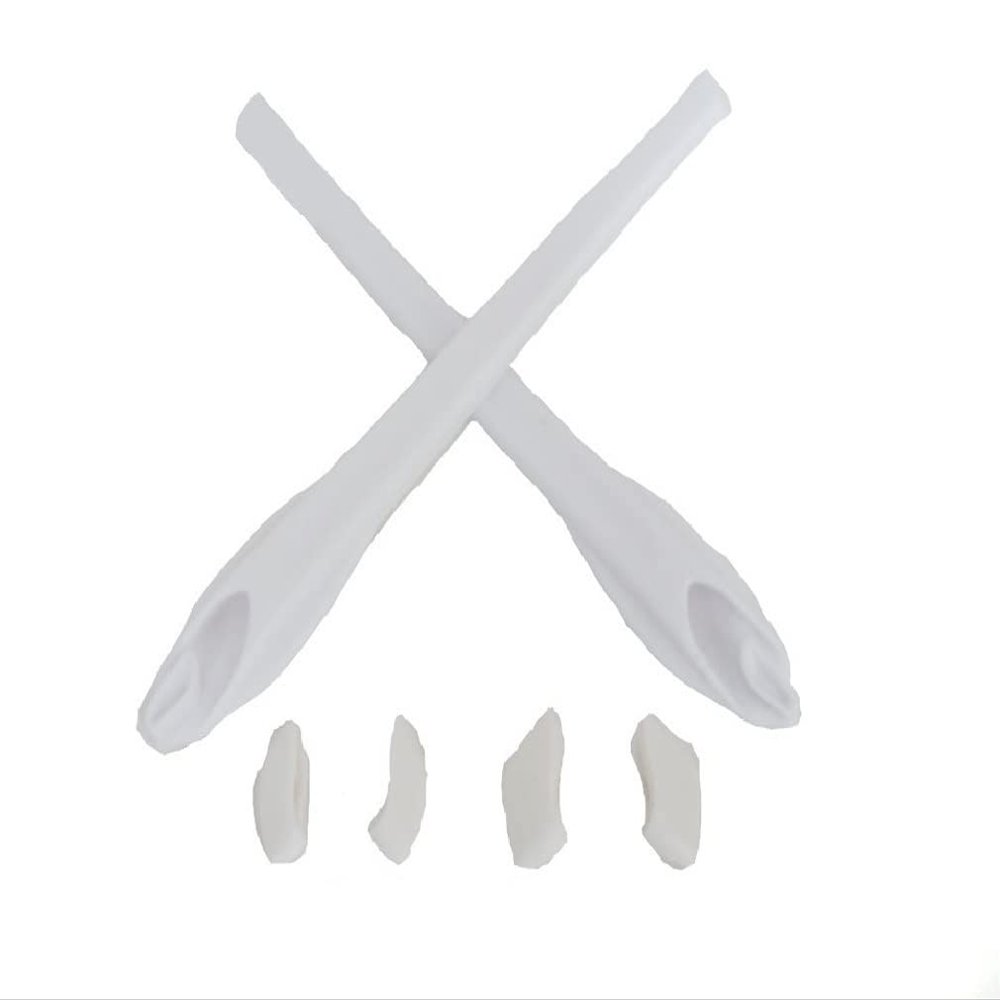 GALAXYLENSE Replacement Nose Pad Kits Ear Sock For Oakley Flak 2.0 Or Flak 2.0 XL Sunglasses Multiple Selection (White Rubber Kits)