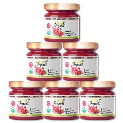 IOS Love Organic Spreadable Fruit - USDA Organic Certified - Non-GMO, Vegan, Gluten Free, Kosher, NO Added Sugar, Net. Wt. 10.1Oz (Pomegranate, 10.1 Oz (Pack of 6))