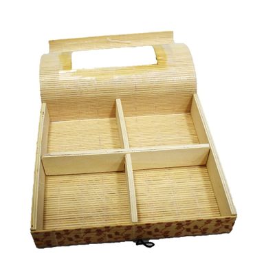 Wooden Colourful Sticks Made Adjustable Dry Fruit Box | 6 Compartment Handmade Dryfruit Box | (8 * 5 inch)