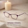 2SeeLife Blue Light Reading Glasses for Men & Women Small-Medium Fit, Sturdy Frame, Spring Hinges, Premium Readers, Purple, +2.75 view 4
