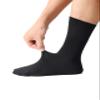 Polawind Mens Diabetic Socks Size 10-13 Wide Loose top Men's Edema Neuropathy Ankle Socks for Men Loose Extra Wide Non Binding Diabetes Sock 1 & 3 & 6 Pair Packs (1 Pair, Black) view 2