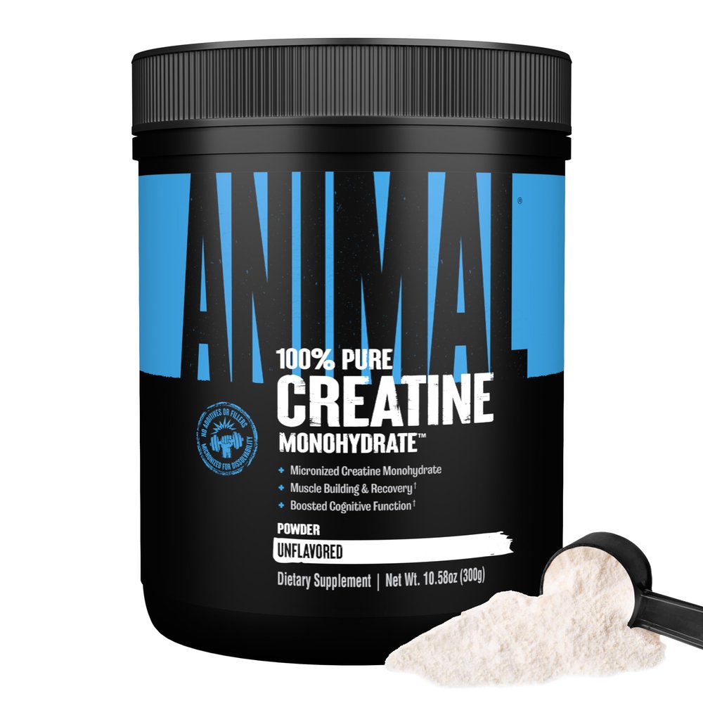 Animal Creatine Monohydrate Powder  Micronized Creatine for Women and Men, Supports Muscle Growth, Strength, Endurance, Recovery and ATP Production, Gym & Workout Supplements - Unflavored, 300g
