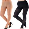 (4 Pairs) Opaque Compression Stockings Pantyhose Women 20-30mmHg for Circulation - Firm Graduated Support Hose for Ladies - Hi Waist Tights - Black & Beige, Small view 1