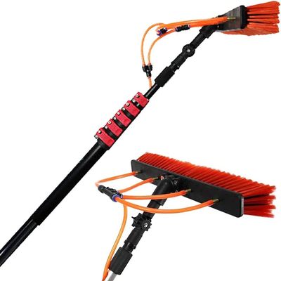 Water Fed Pole Kit,Water Fed Brush Water Fed Pole Kit, Window Clean Washing Set Equipment Telescopic Extension Pole Cleaning Kit for Window Cleaning, Photovoltaic Panel Cleaning, Trucks