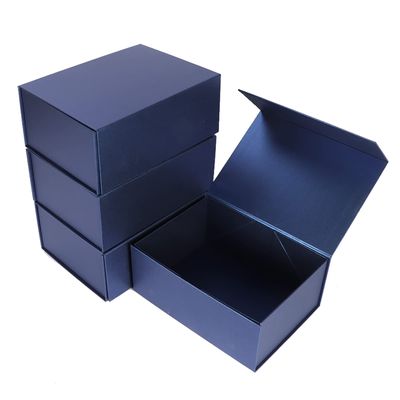 Ditwis 4 Pack 9.5x7x4 Inches Gift Boxes with Magnetic Closure Lids, Blue Magnetic Box for Wedding, Groomsmen Bridesmaid Proposal, Birthdays, Mother's Day