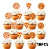 18pcs Gold Glitter Pizza Party Dessert Cupcake Topper Fast Food Theme Decor Supplies Baby Shower Boys Girls Happy Birthday Decorations view 3