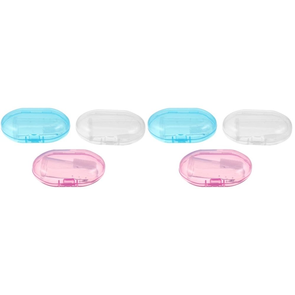 Healifty 6pcs Boys and Girls Toothbrush Boys and Girls Finger Brush for Reversible Oral Care Brush Massager Safe Silicone Oral Care