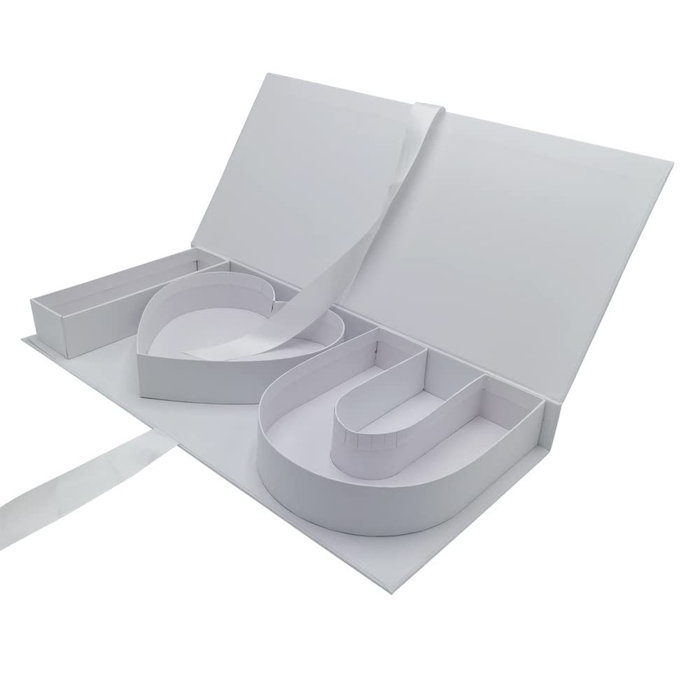 WENPACK Empty Cardboard Letter Fillable Paper Gift Box Flower Chocolate Packaging (WhiteIheartU)
