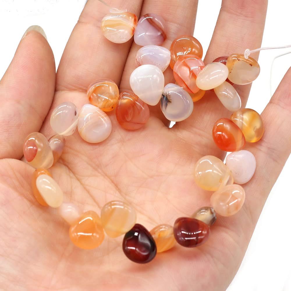 100% Natural Stone Bead Drop Shape India Agates/Quartzs Bead Jewelry Accessories Making Women Bracelet Necklace,Red Striped Agate,10x12x5mm