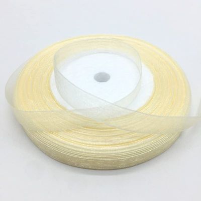 HZLXF1 50 Yards 10mm Ribbon Wedding Party Decoration Organza Ribbon Suitable for Gift Wrapping Hair Bows DIY Christmas Ribbon (Color : Cream)