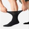 Polawind mens diabetic socks size 10-13 wide loose top men's edema neuropathy ankle socks for men loose extra wide non binding diabetes sock 1 & 3 & 6 Pair Packs (6 Pair, BLACK) view 3