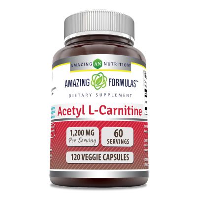 Amazing Formulas Acetyl L-Carnitine 1200 Mg Supplement | Vegetarian Capsules | Non-GMO | Gluten-Free | Made in USA (1 Pack | 120 Count)