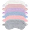 6 Pieces Plush Eye Mask Soft Fluffy Furry Sleeping Blindfold Comfortable Satin Back New Faux Fur Nap Eye Cover Light Sleep Eye Masks for Girls Women Kid Adult Party Eyeshade Favors (6 Colors) view 1