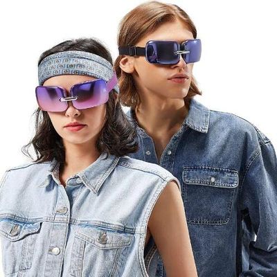 Master Massage E10 Eye Massager Heat & Vibration Relieves Migraines,Dark Circles, Puffiness. Ultra Lightweight, Chic & Stylish, Improve Eye Circulation, Dry Eye, Heated for Eye Relax - Purple+ Blue