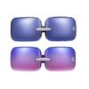 Master Massage E10 Eye Massager Heat & Vibration Relieves Migraines,Dark Circles, Puffiness. Ultra Lightweight, Chic & Stylish, Improve Eye Circulation, Dry Eye, Heated for Eye Relax - Purple+ Blue view 2