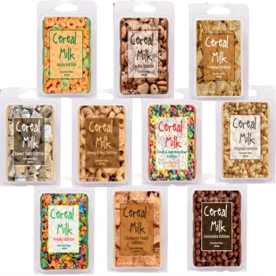The Candle Daddy Cereal Milk 10 Pack Variety Set - 10 Amazing Cereal Milk Scented Wax Melts - 60 Total Cubes - 20 Total Ounces