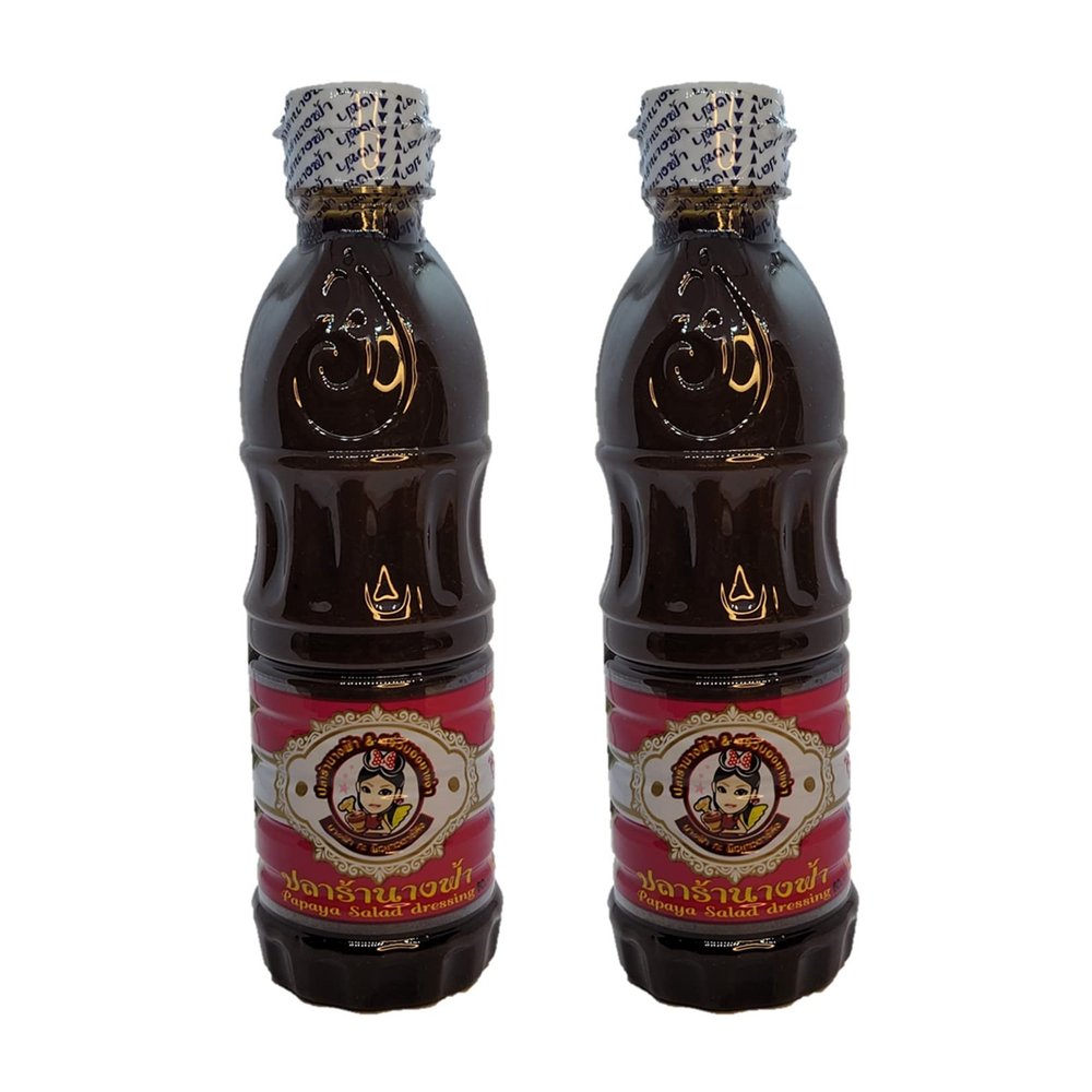 Angel Thai Fermented Fish Sauce White Cap Nang Fa Nam Pla Ra Papaya Salad Dressing 300ml (300ml, 2)