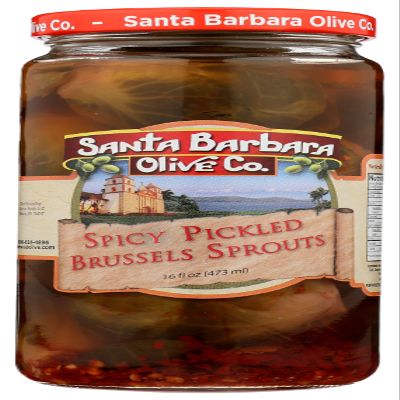 Santa Barbara Pickled Hot Brussels Sprouts 16oz Jar