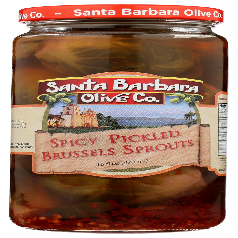 Santa Barbara Pickled Hot Brussels Sprouts 16oz Jar