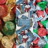 200pcs Personalized Christmas Candy Party Favors Chocolate Kit, (Custom Wrapped Miniatures, Kisses, Peanut Butter Cups) - Snowman view 1