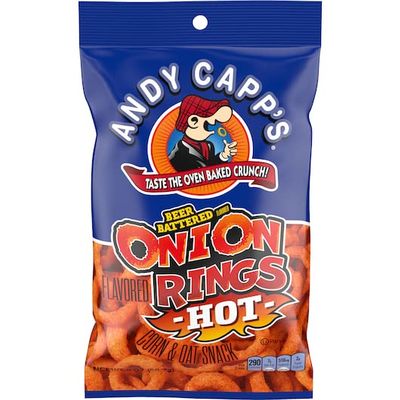 Andy Capp's Beer Battered Onion Rings Hot, 2 Oz Bag, (3-Pack)