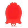 FRCOLOR Baby Head Scrubber Soft Silicone Baby Bath Scalp Brush Massage Flower Shape Cap Essential for Dry Brush Skin Scrubbers Red view 2
