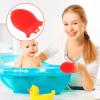 FRCOLOR Baby Head Scrubber Soft Silicone Baby Bath Scalp Brush Massage Flower Shape Cap Essential for Dry Brush Skin Scrubbers Red view 3