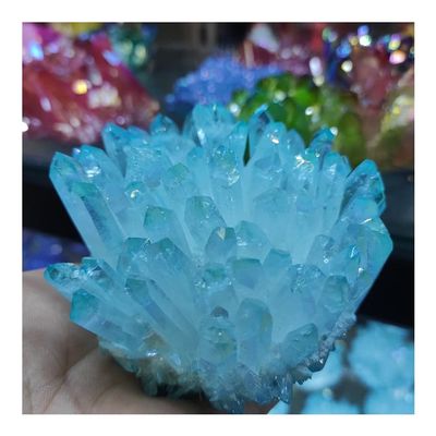 WGPHD Health & Household 1pcs 300-700g Natural Crystal Cluster, Electroplated Yellow Crystal Cluster, Reiki, Healing Stone, Crystal Tip, House Decorative (Size : 400-500g)