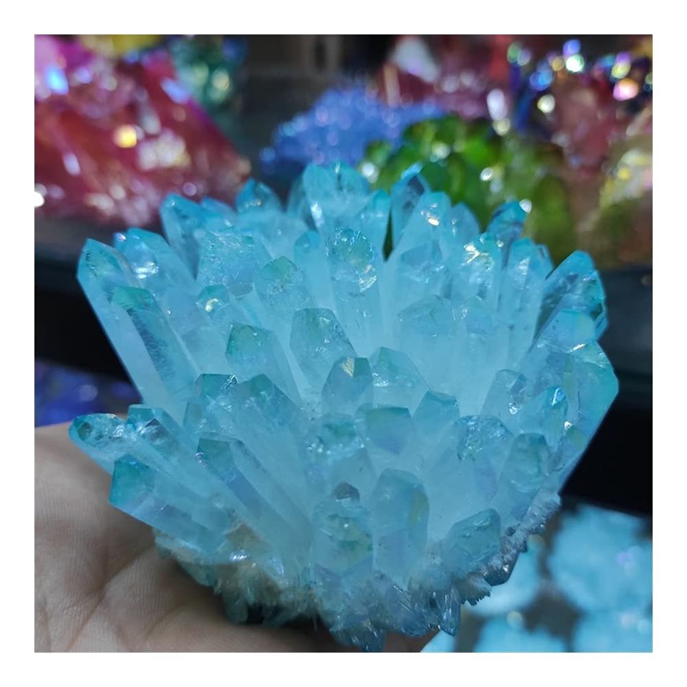 WGPHD Health & Household 1pcs 300-700g Natural Crystal Cluster, Electroplated Yellow Crystal Cluster, Reiki, Healing Stone, Crystal Tip, House Decorative (Size : 400-500g)