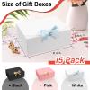 PEKGRIL 15 PCs Gift Boxes with Lids, White 10X8X4 Inch Gift Boxes, Bridesmaid Proposal Box with Ribbon, Kraft Paper Boxes for Wedding, Packaging, Present, Birthday, Christmas, Party view 2