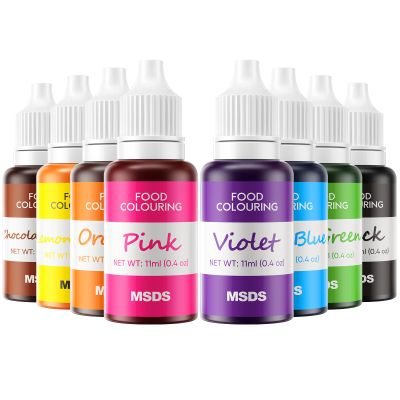 Food Coloring - Wayin 8 Colors Cake Food Coloring Liquid Vibrant Colors Edible Food Dye for Kids, Vegan Free Food Colors for Cake Decorating, Baking, Easter Egg,Fondant, Icing, Slime Making DIY Supplies Kit - 0.44 Fl. oz (11 ml)/Bottles